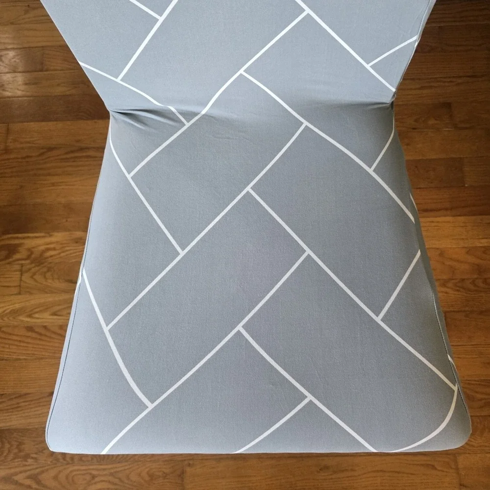Chair Covers Set of 6 Gray‎ Diamond Stretch Soft for Dining Room Chairs Fitted